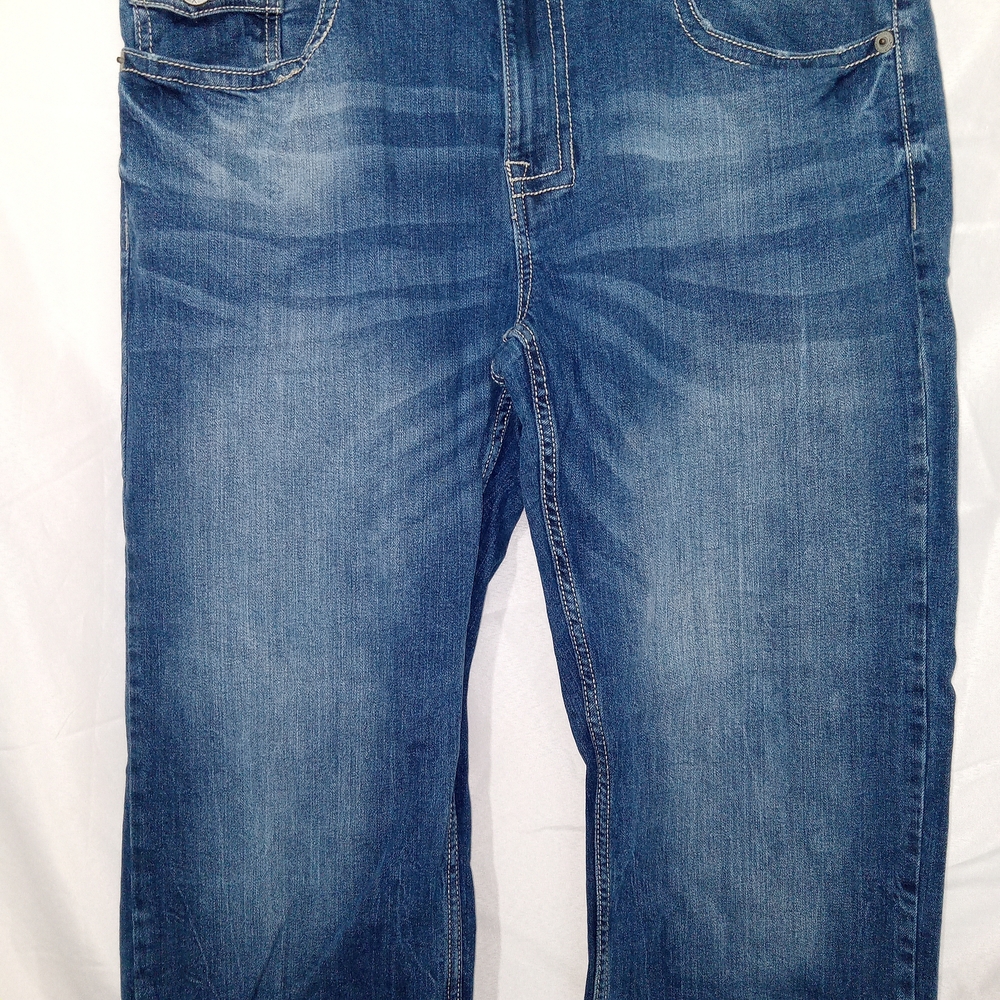 Axe & Crown Jeans Mens 34×30 Blue Handcrafted Outlaw Denim Slim Boot Grunge - Picture 4 of 10
